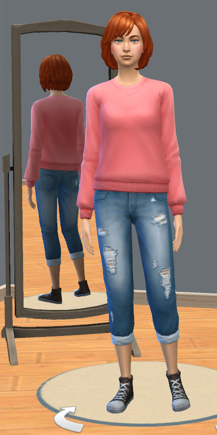 TS4 rough fullbody of Darcy. Hair is off.
