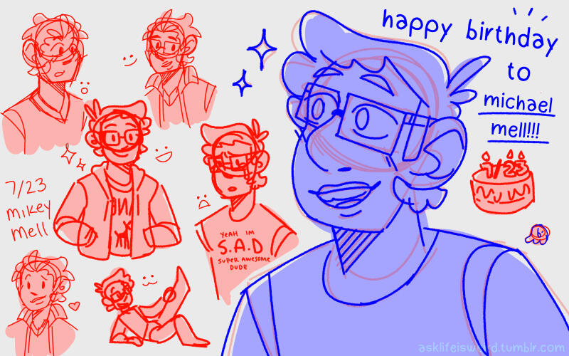 Michael's birthday doodle sheet, 2021.