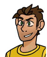 Close-up of Tony's expression on WAR's face.