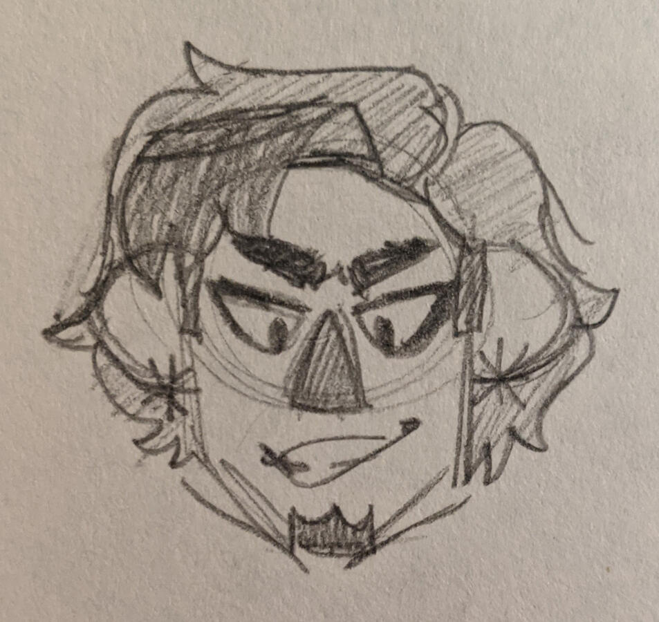 Aris headshot, in pencil.