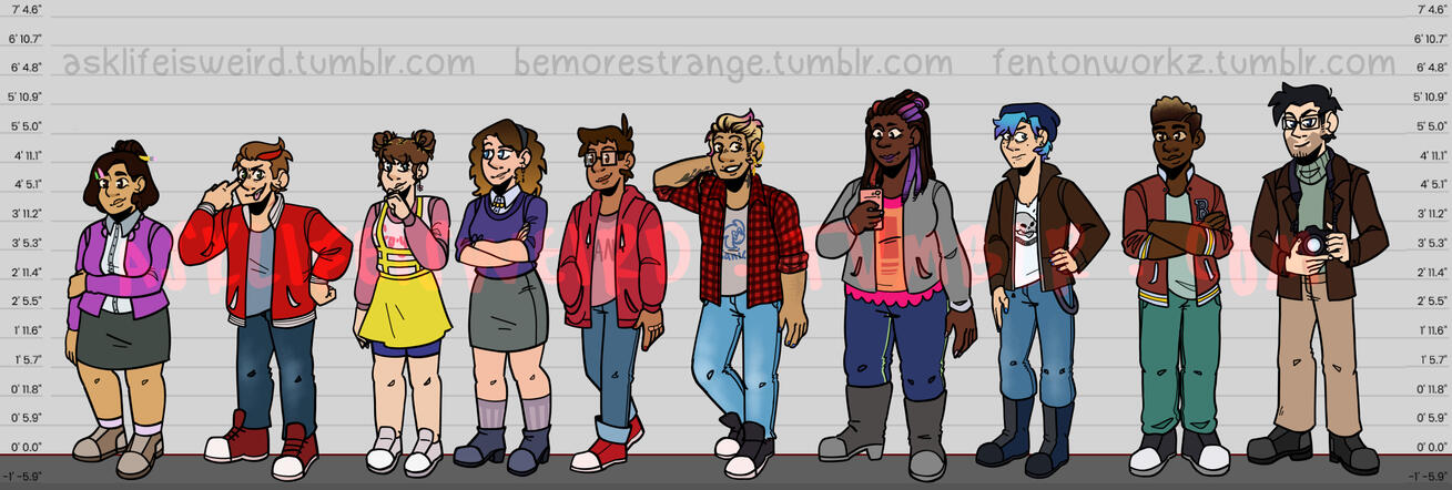 Day 1 sprites for the main 10, in height order.